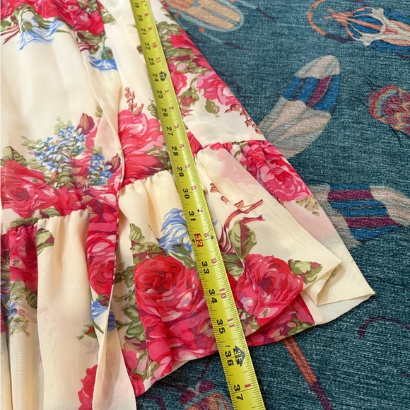 Betsey Johnson Bambi Floral V-Neck garden party Dress with Bell Sleeves 2 - Picture 4 of 6